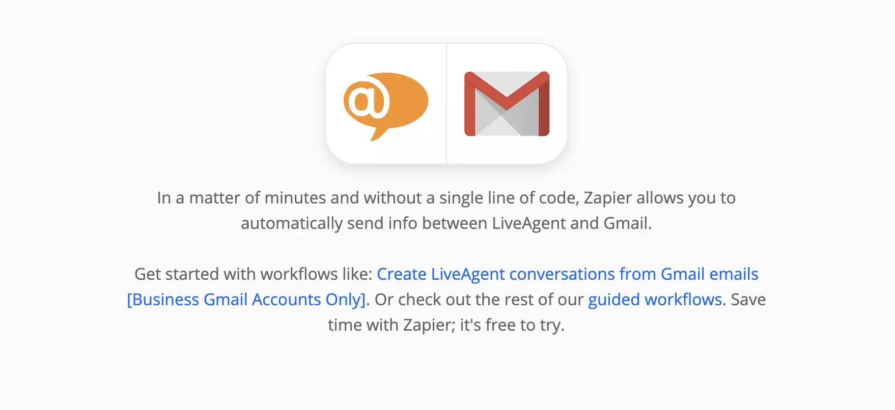 ZapierでのLiveAgentとGmail統合