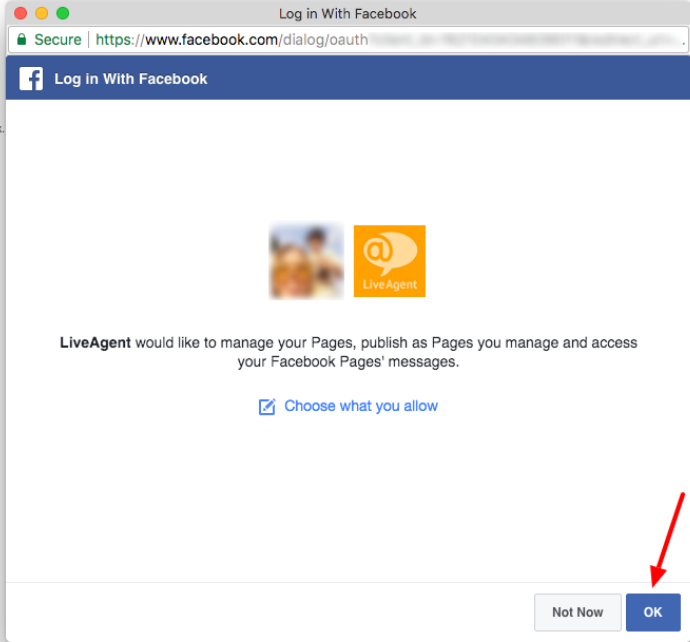 LiveAgentにFacebookページを管理する権限を付与する