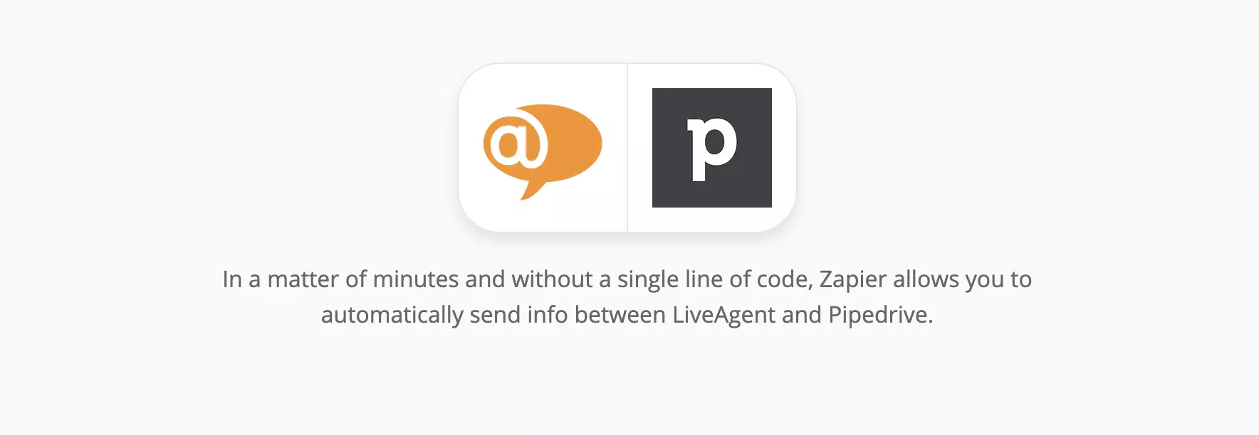 Zapier上のLiveAgentおよびPipeDrive統合ページ