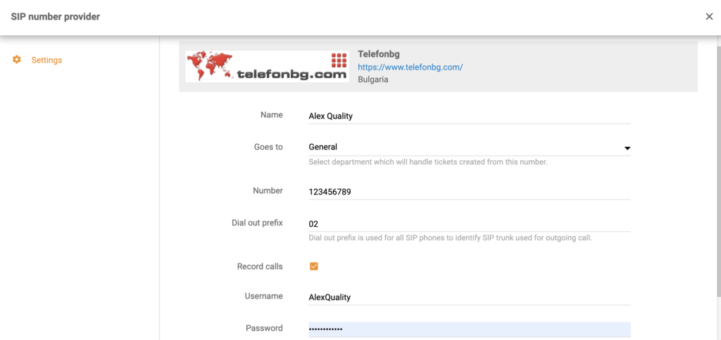 LiveAgentで新しいコールセンター番号を追加する際のTelefonBGセットアップ