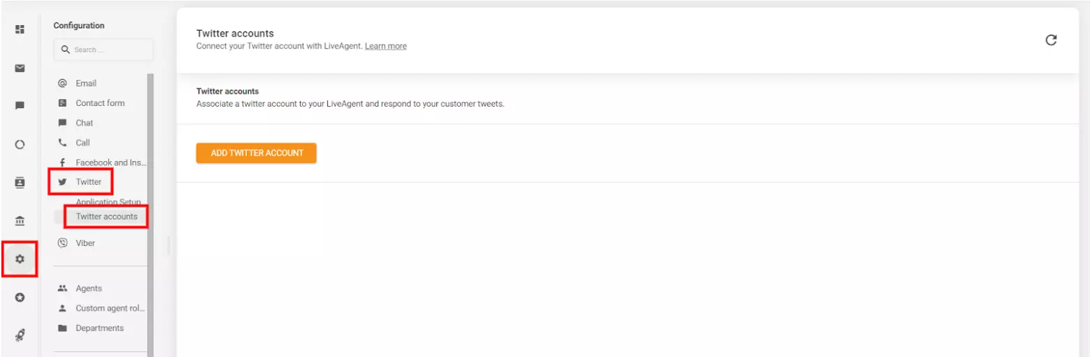 Adding Twitter (X) account that you want to integrate with LiveAgent