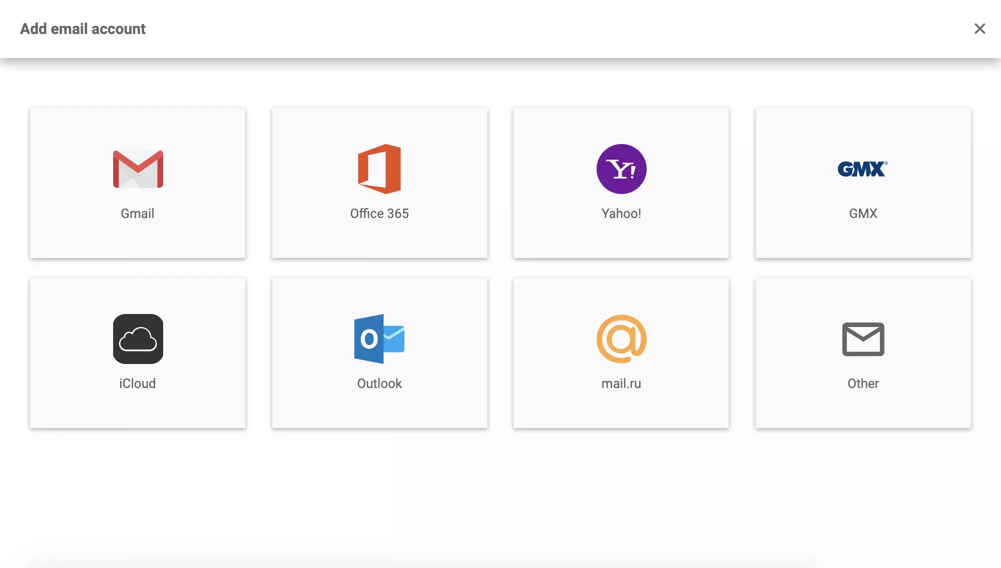 新しいメールアドレスを追加する際のLiveAgent設定でのMail.ru