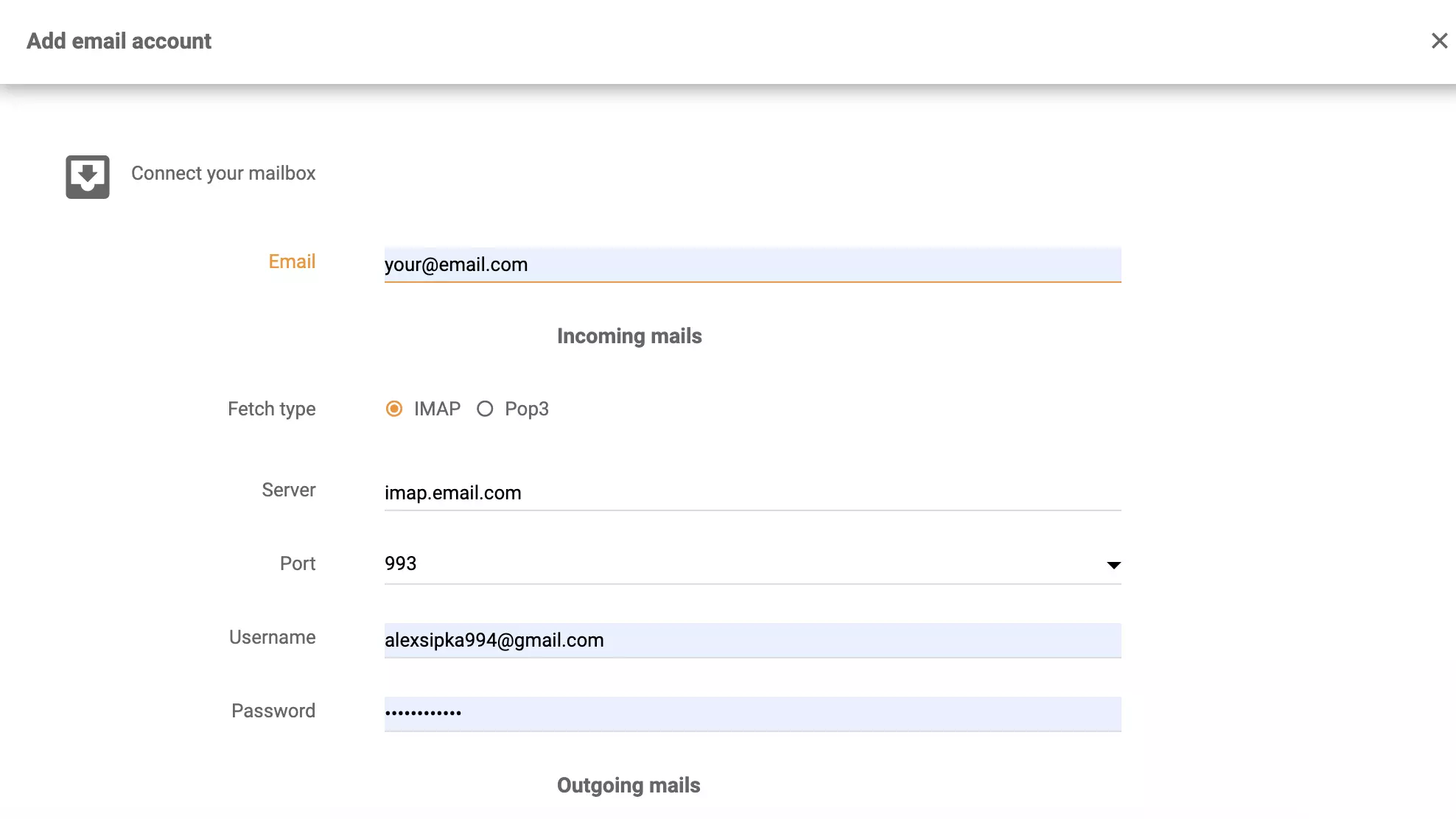 LiveAgentでのIMAP/POP3 Microsoft Server Exchangeセットアップ