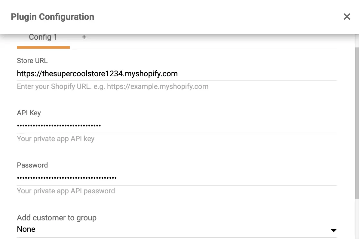 APIキーとパスワードをLiveAgentのShopifyプラグイン設定にコピーして貼り付け