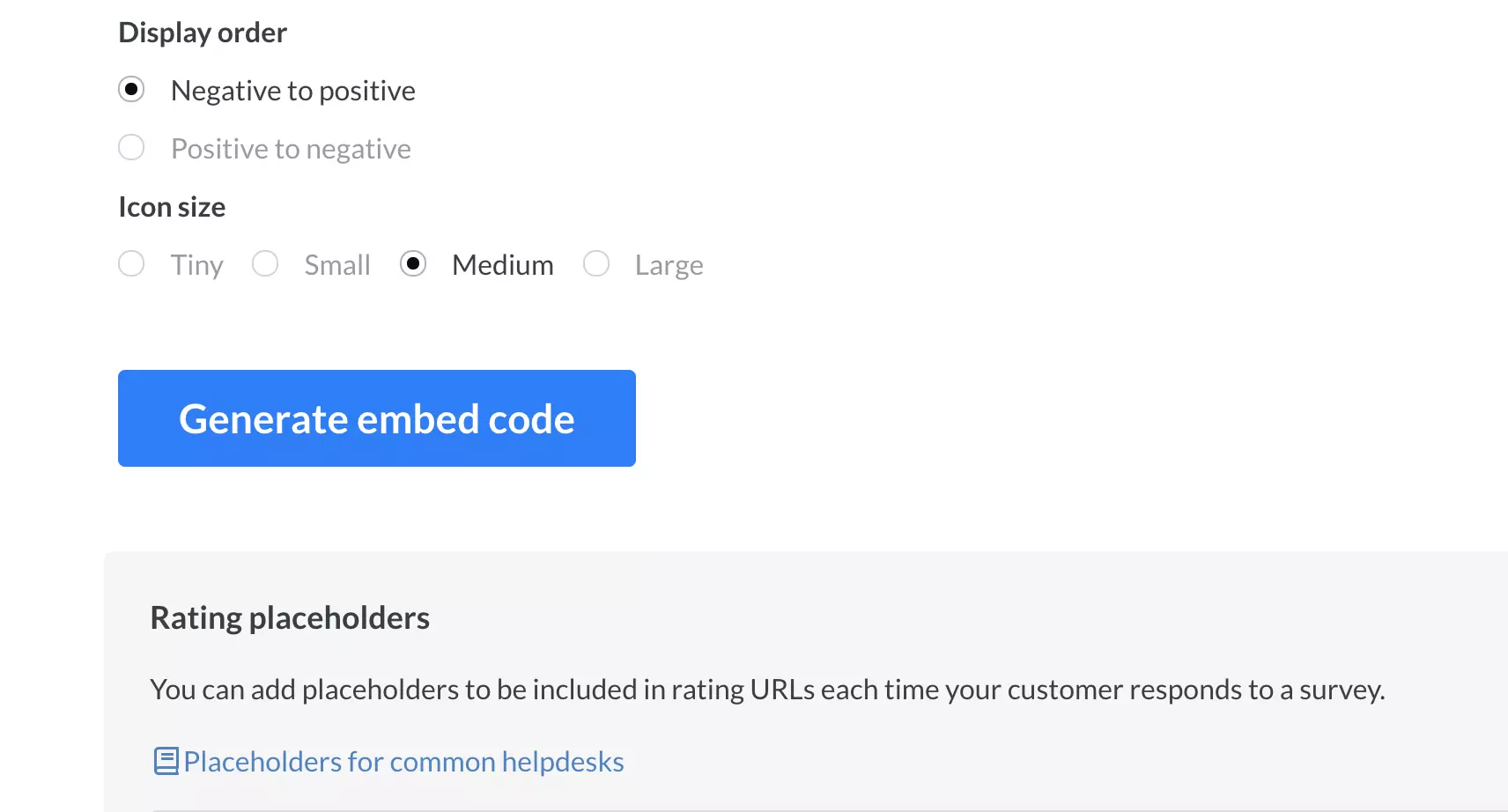 調査作成の最終化と埋め込みコードボタンの生成