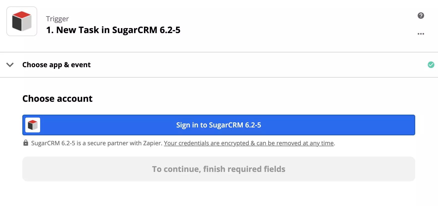 Zapier統合でのSugarCRMトリガー設定