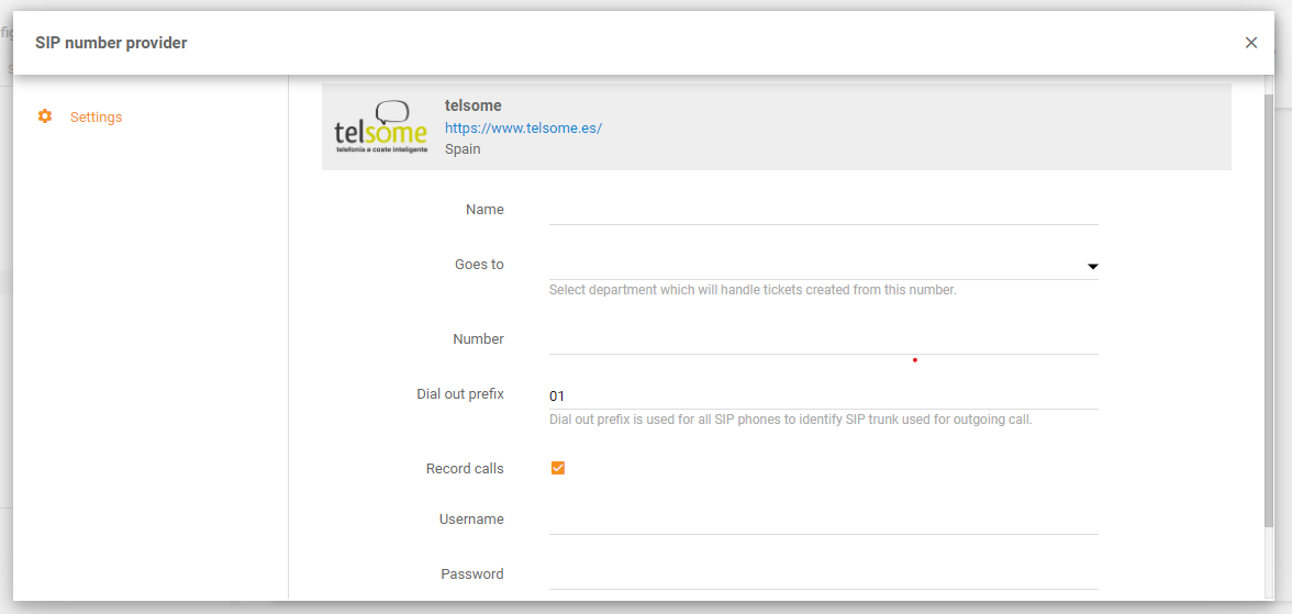 LiveAgentでのTelsome統合