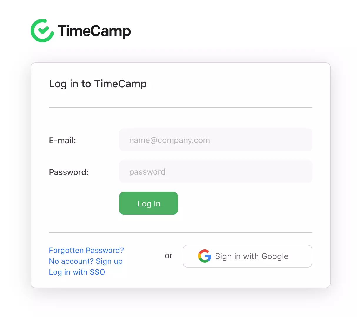 TimeCampログインページ
