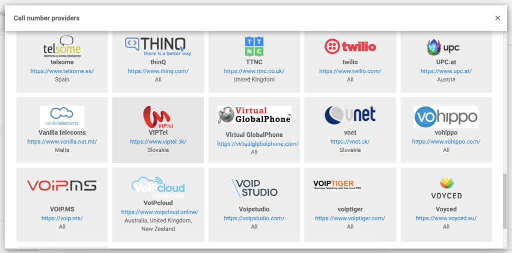 VoIPプロバイダー一覧のVoIPcloud