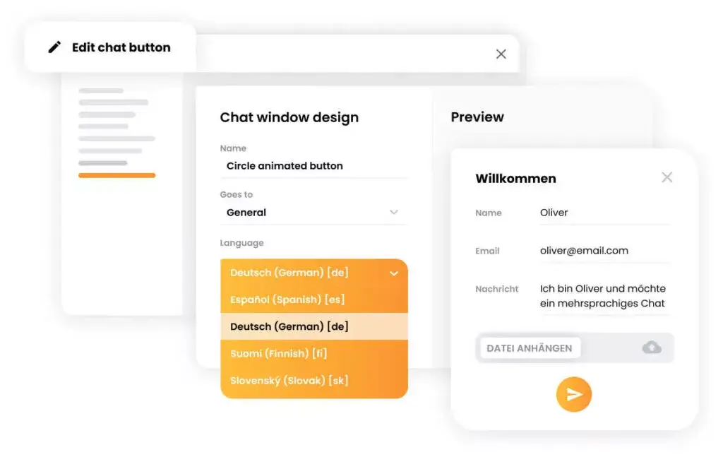 多言語対応チャットウィジェット