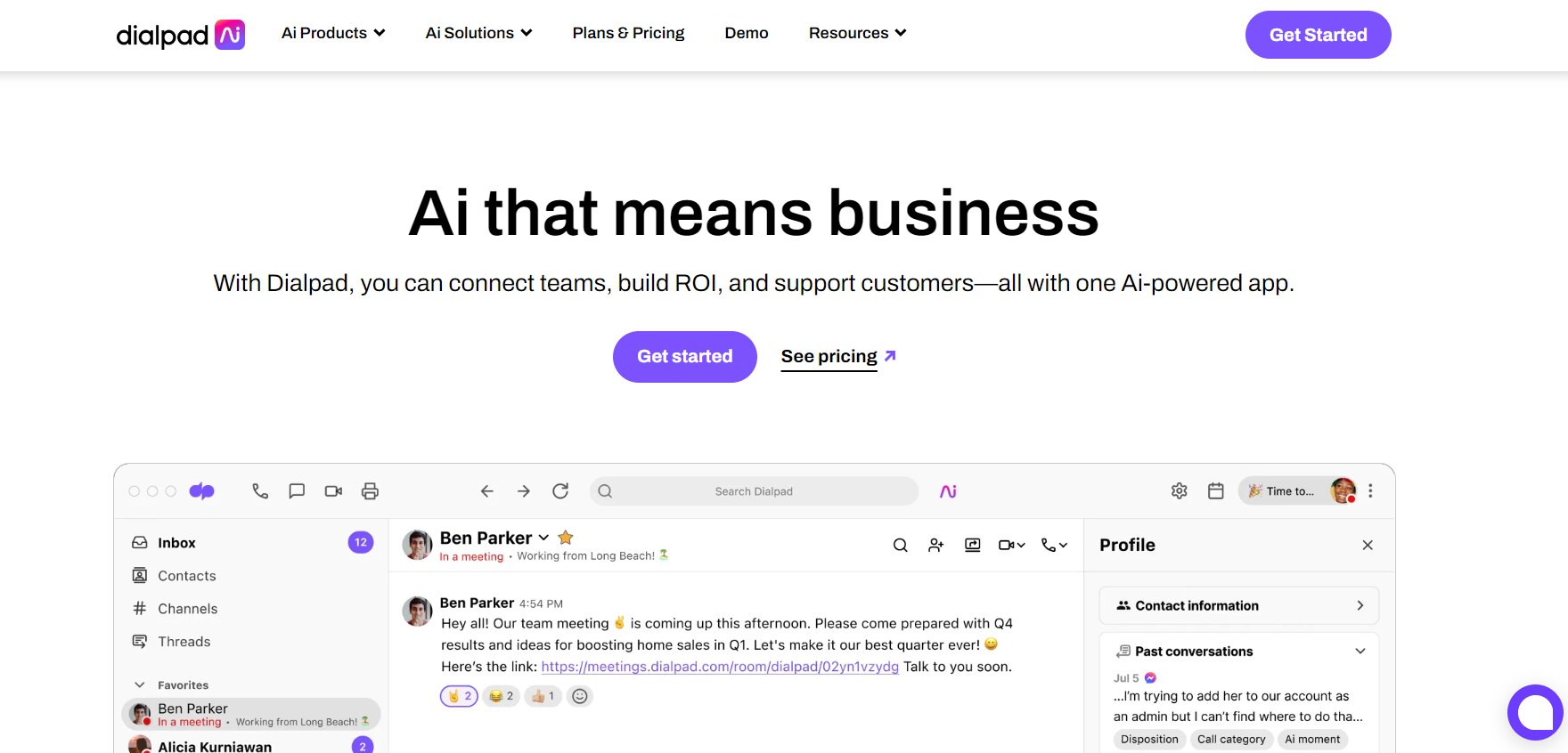 Dialpadホームページ - カスタマーインテリジェンスソリューション