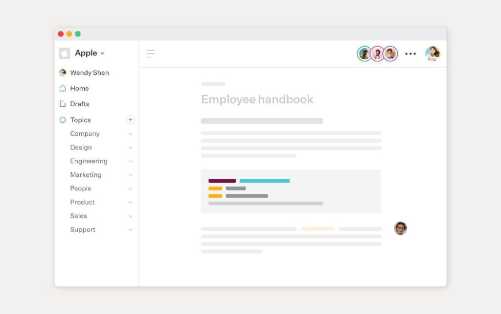 Slabのナレッジベースソリューションのスクリーンショット