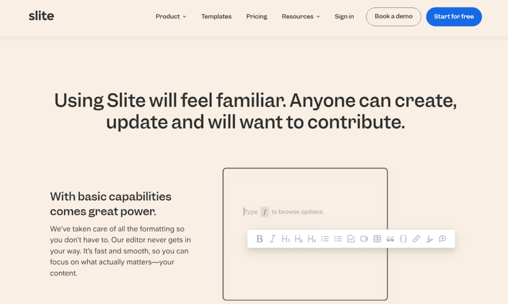 Sliteナレッジベースホームページ