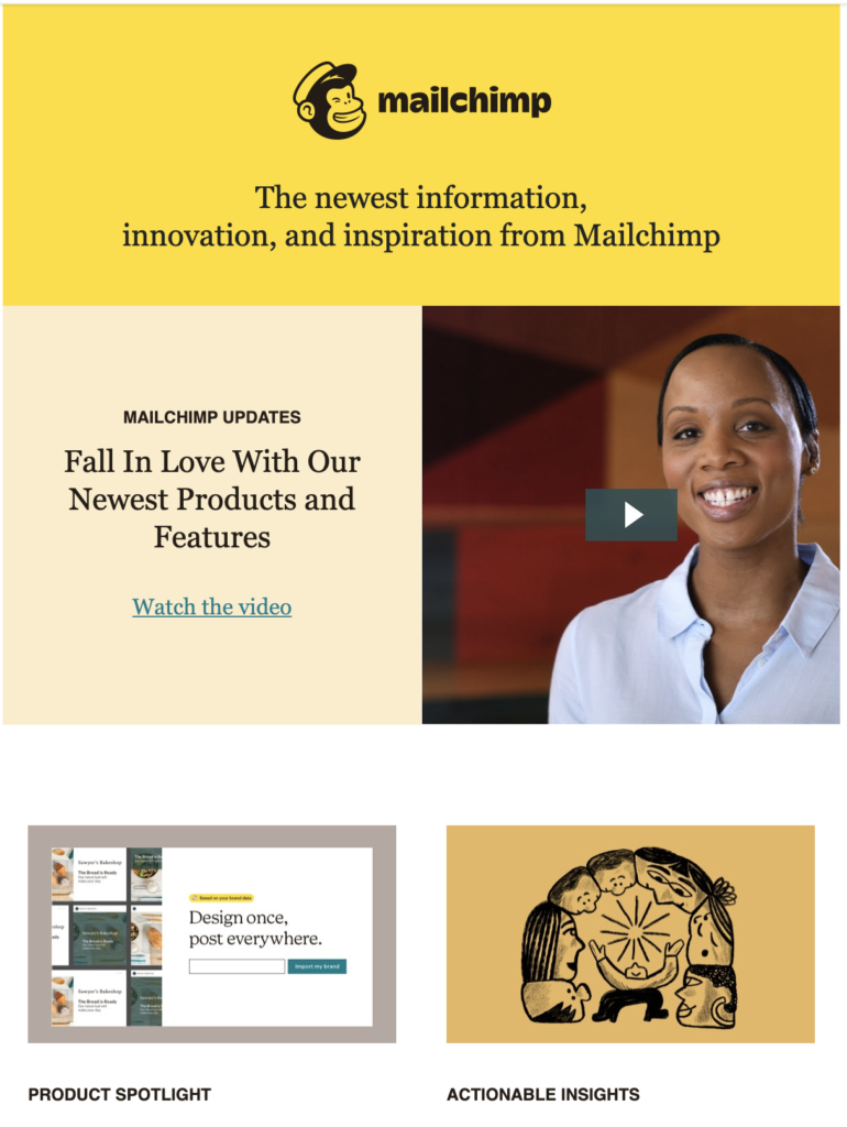 Mailchimp new blog post template