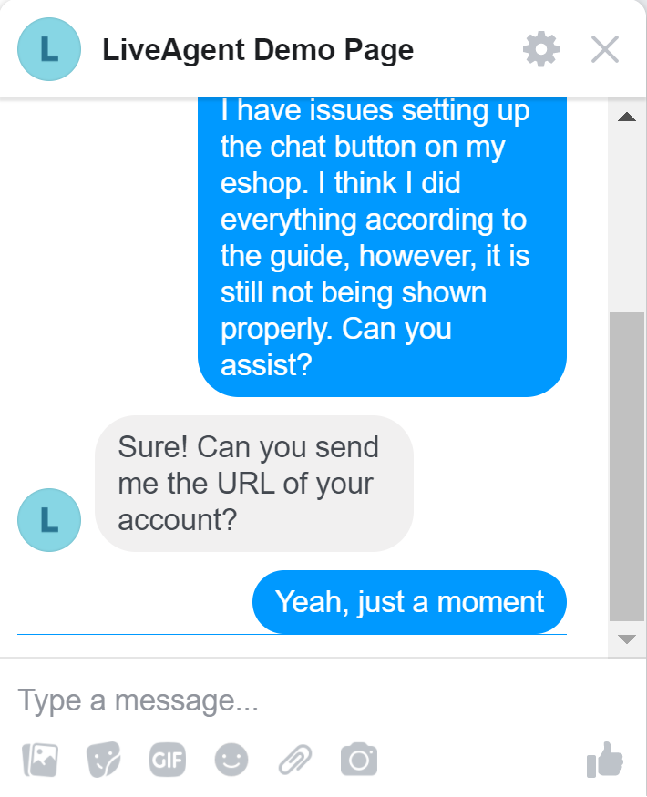 LiveAgent demo page desktop answer
