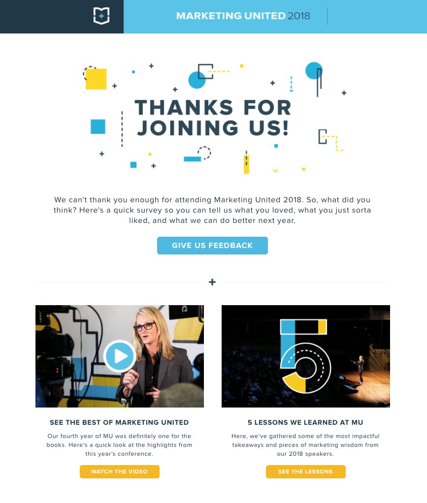 マーケティングユニットのイベントフォローアップメール例